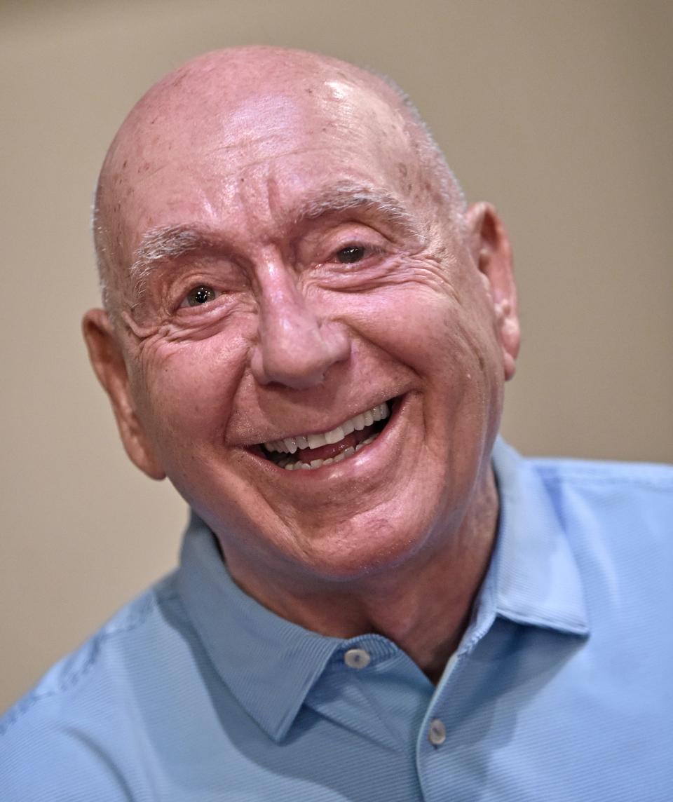 Dick Vitale, a Manatee County resident, is seen here in 2019 accepting “Payton’s Hero” award from The Payton Wright Foundation in Sarasota.