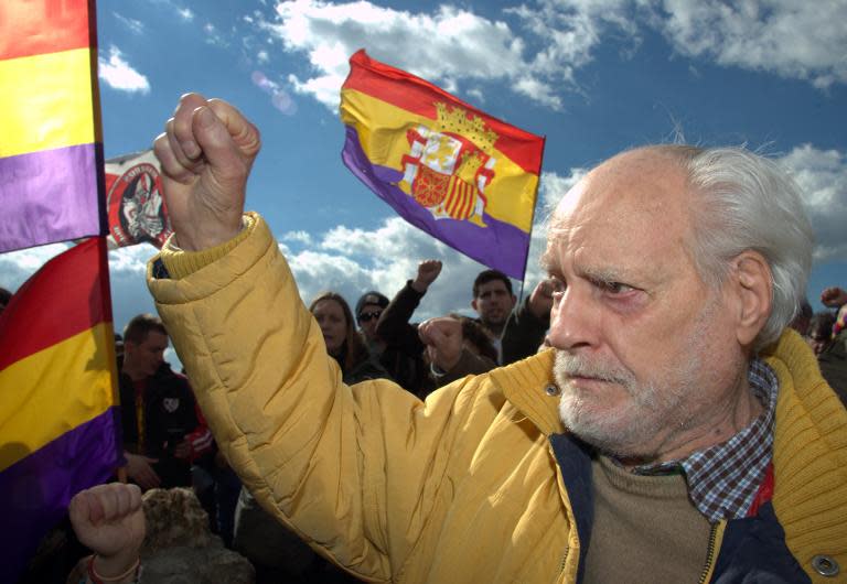 Patricio Azcarate Diz during a march called by the Friends of International Brigades Association to commemorate the involvement of the International Brigades in the Battle of Jarama during the Spanish Civil War at Morata de Tajuna