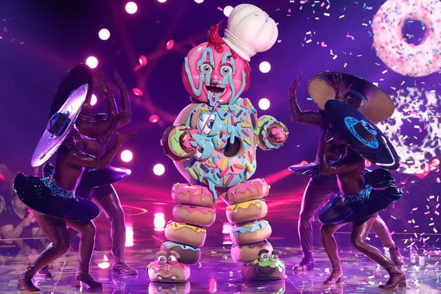 <p>Michael Becker / FOX</p> John Schneider as Donut on 'The Masked Singer'