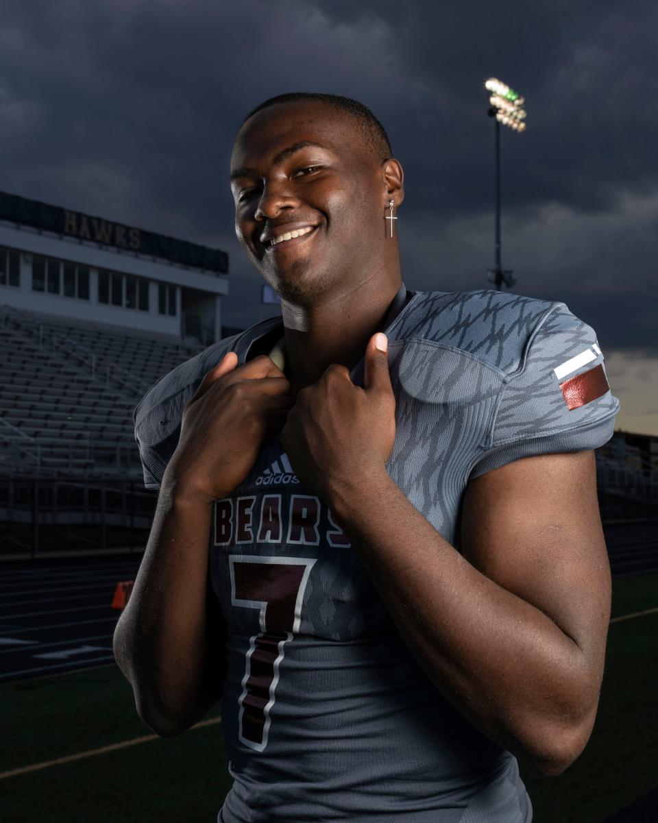 Lawrence Central defensive lineman Josh Mickens photographed on Wednesday, July 13, 2022, at Decatur Central High School in Indianapolis. 