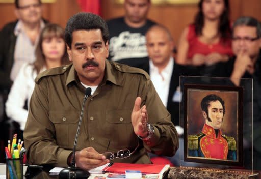 El presidente (e) de Venezuela, Nicolás Maduro, durante un acto en el Palacio de Miraflores, este martes.