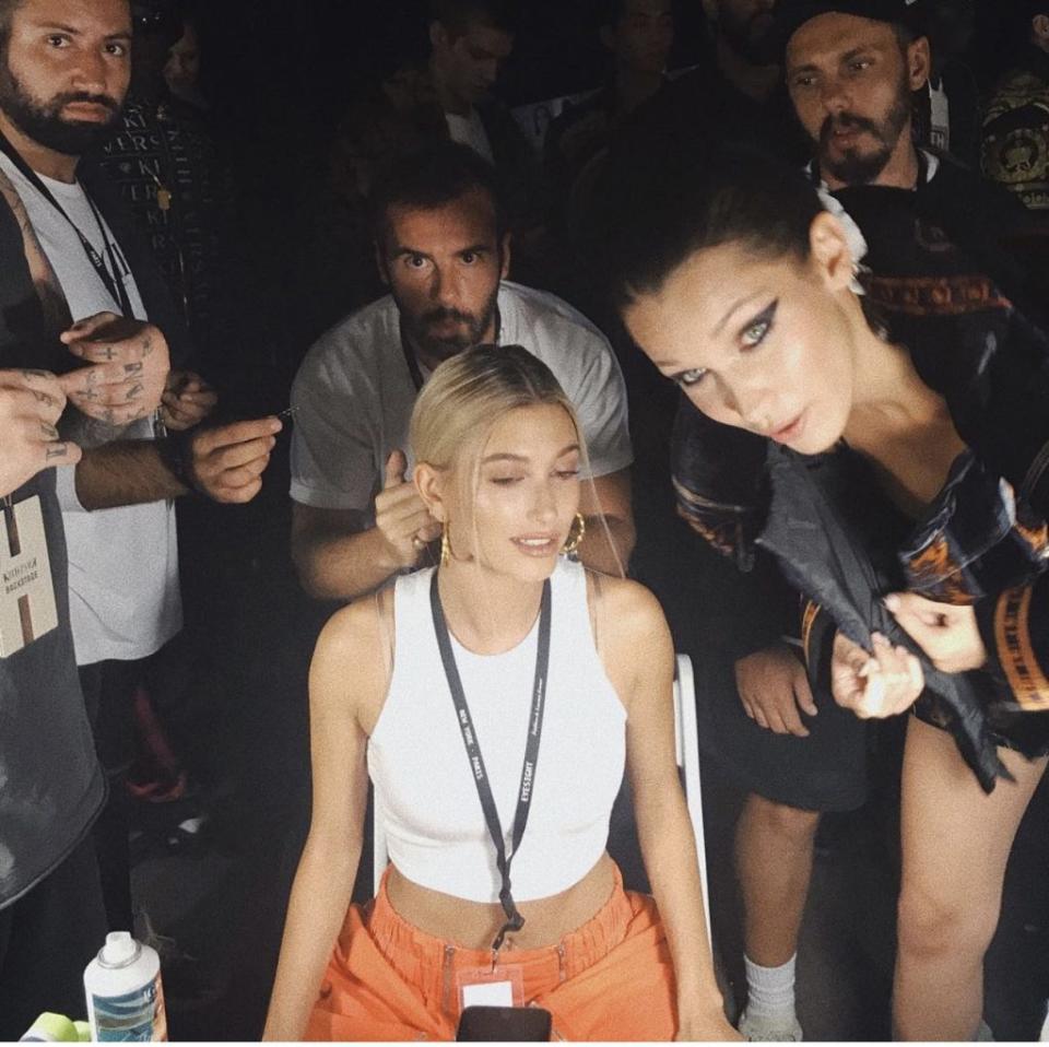 Credit: Leo Izquierdo, pictured here styling Hailey Bieber