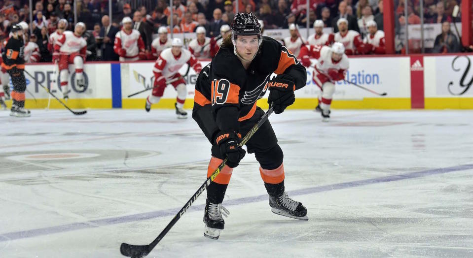 Philadelphia Flyers forward Nolan Patrick will miss the start of the 2019-20 season due to a migraine disorder. (John Geliebter-USA TODAY Sports)