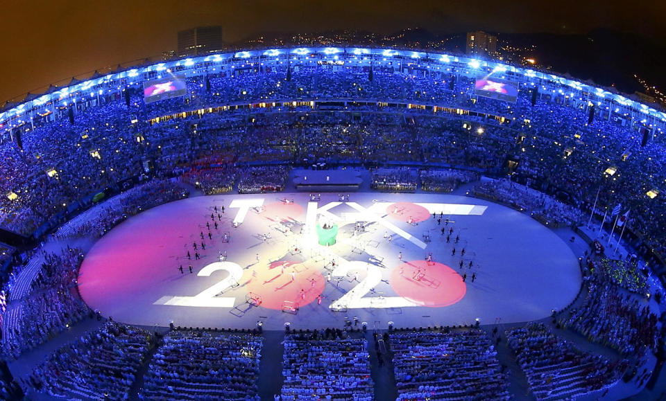 <p>Performers take part in the closing ceremony for the 2016 Rio Olympics. (REUTERS/Pawel Kopczynski) </p>