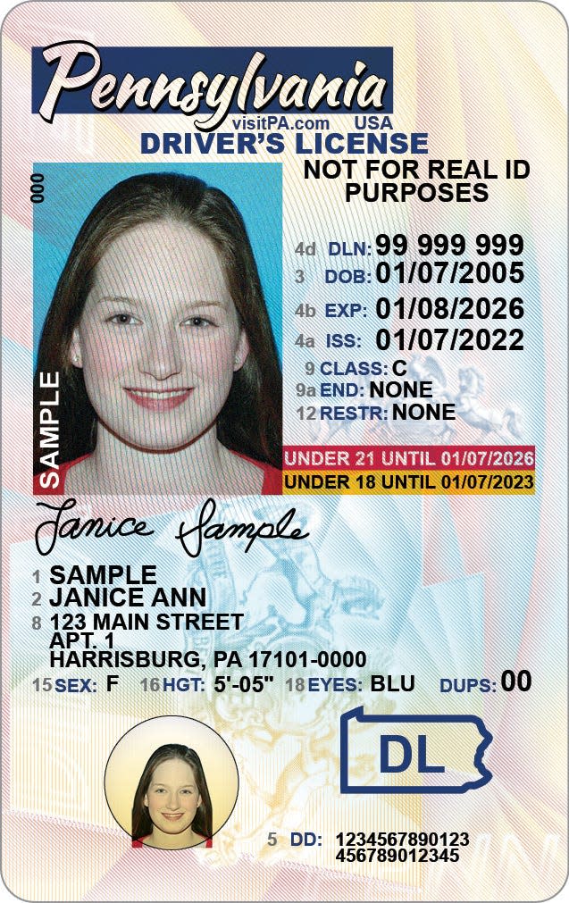 This is a standard Pennsylvania Junior Driver's License which does not have the REAL ID star in the right corner, as required by law by May 2025 as one of the identification forms that could be used to board a commercial United States flight.