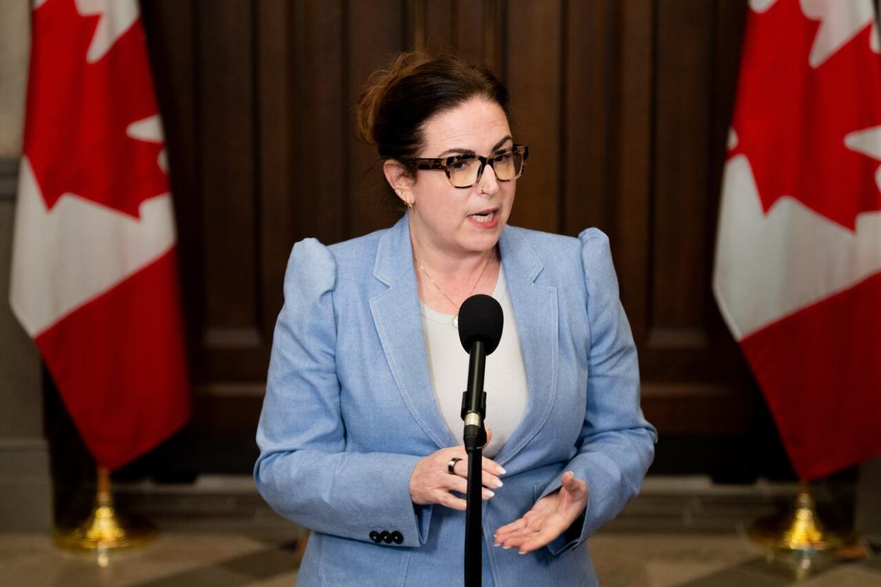 Ya'ara Saks, Minister of Mental Health and Addictions and Associate Minister of Health speaks in the Foyer of the House of Commons on Parliament Hill in Ottawa, on Tuesday, May 7, 2024. (Spencer Colby/The Canadian Press - image credit)