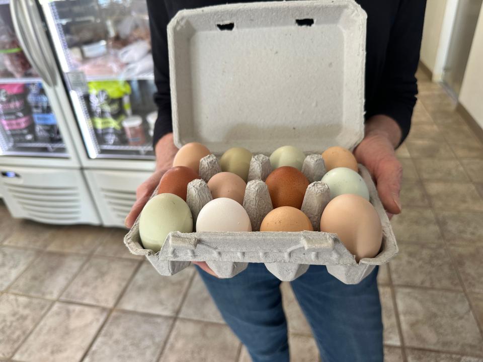 Inspire farms sells eggs by half the dozen or dozen