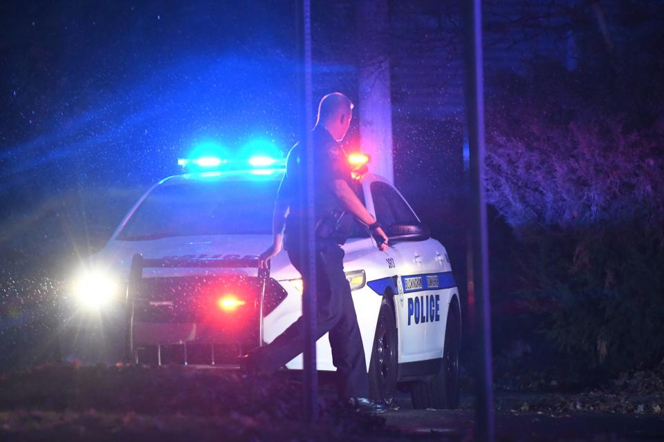 Police and SWAT teams respond to a shooting in the Belmont Square neighborhood of Doylestown in November 2019. Christopher Dalrymple, hallucinating from methamphetamine, began shooting at "imaginary intruders," striking a neighbor's home and a police car.