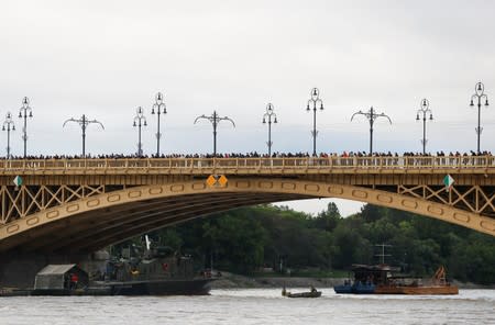 Ship accident on the Danube river in Budapest