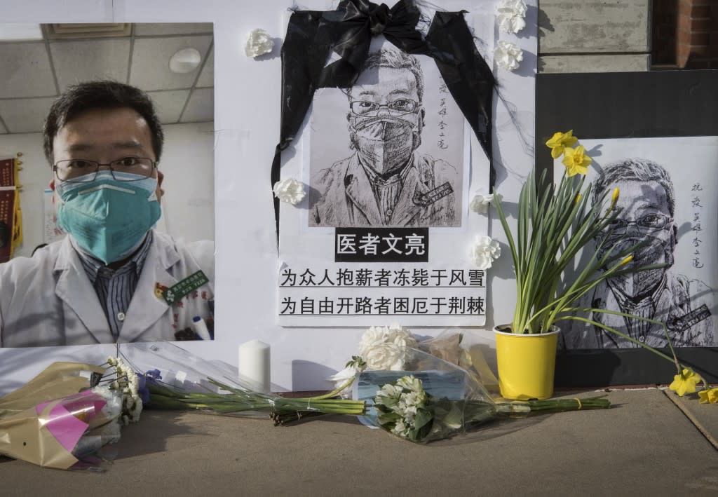 Le Dr Li Wenliang, mort du covid-19, le premier à avoir alerté sur le virus (Photo by Mark RALSTON / AFP)