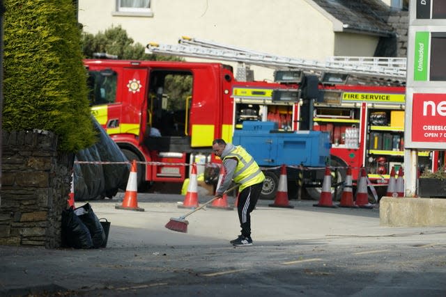 Scène d'explosion de la station-service de Donegal