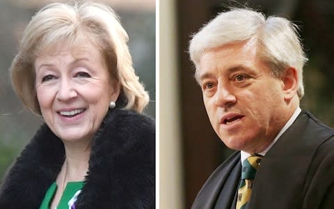 Leader of the House of Commons Andrea Leadsom and Speaker John Bercow - Credit: PA