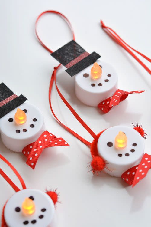 Tea Light Snowman Ornaments