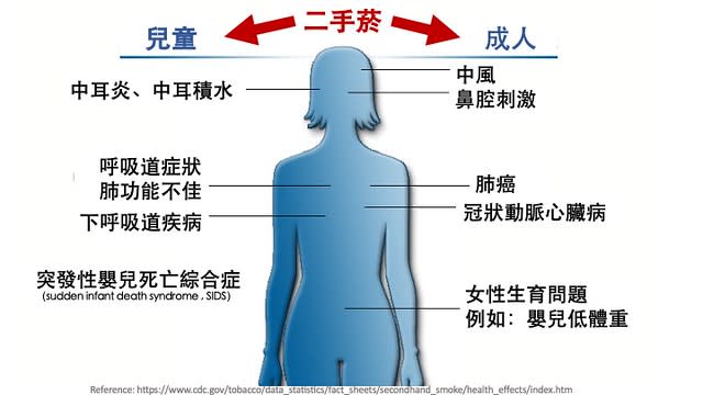 二手菸對兒童與成人的健康影響