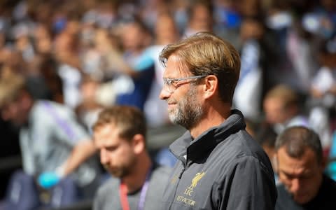 Jurgen Klopp looks on in satisfaction as Liverpool defeat Tottenham at Wembley - Credit: Ashley Western/MB Media/Getty Images