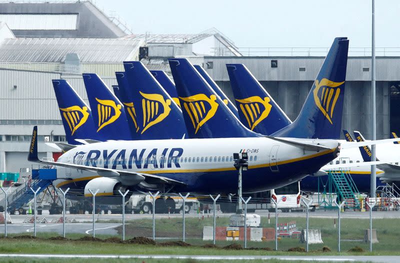 FILE PHOTO: Ryanair planes are seen at Dublin Airport