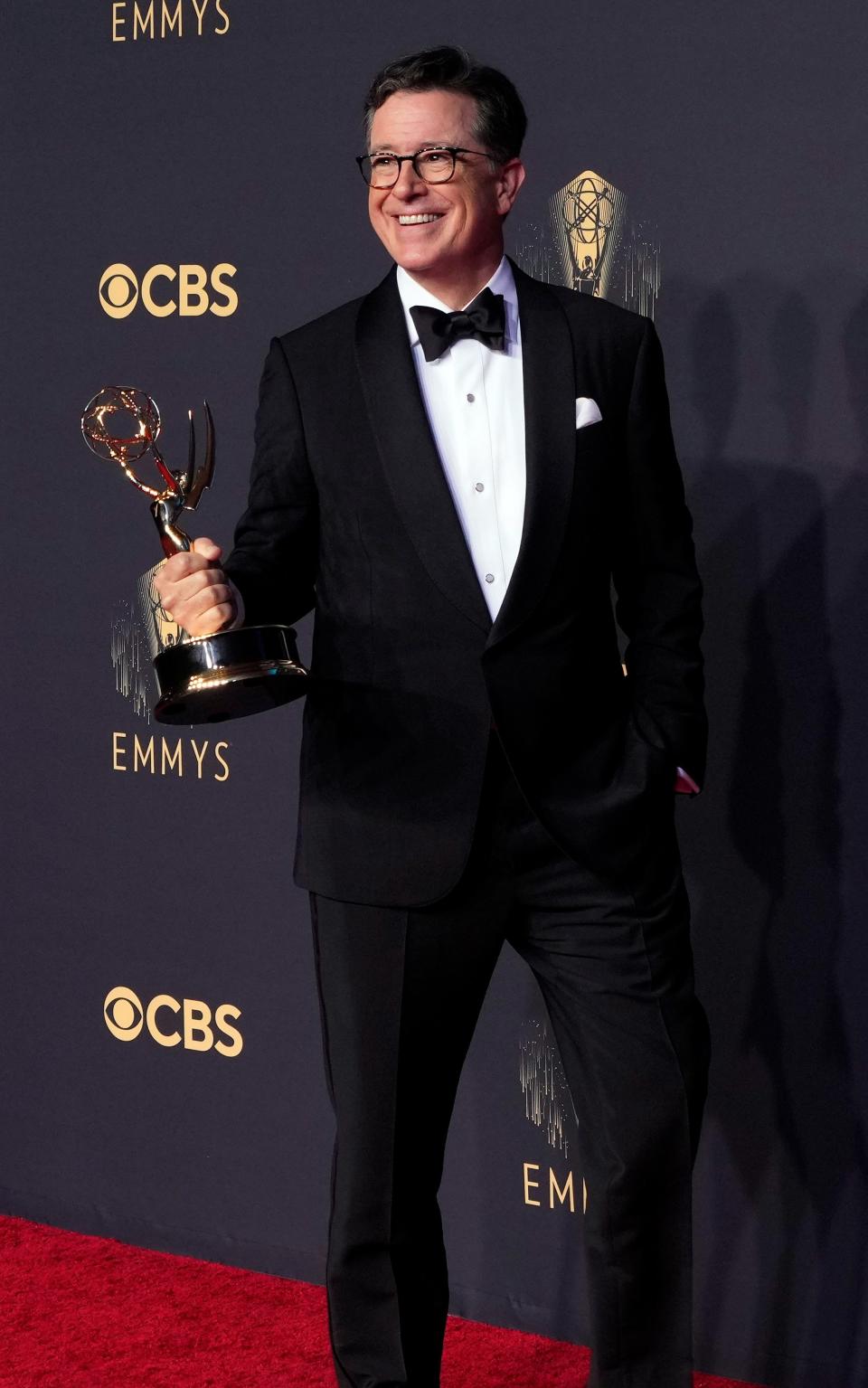 Stephen Colbert, winner of Outstanding Variety Special (Live) for 'Stephen Colbert's Election Night 2020', in the press room at the 73rd Emmy Awards at L.A. Live..