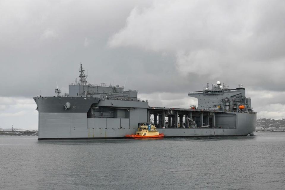 Expeditionary Sea Base USS John L. Canley at Naval Air Station North Island, where the ship was commissioned.