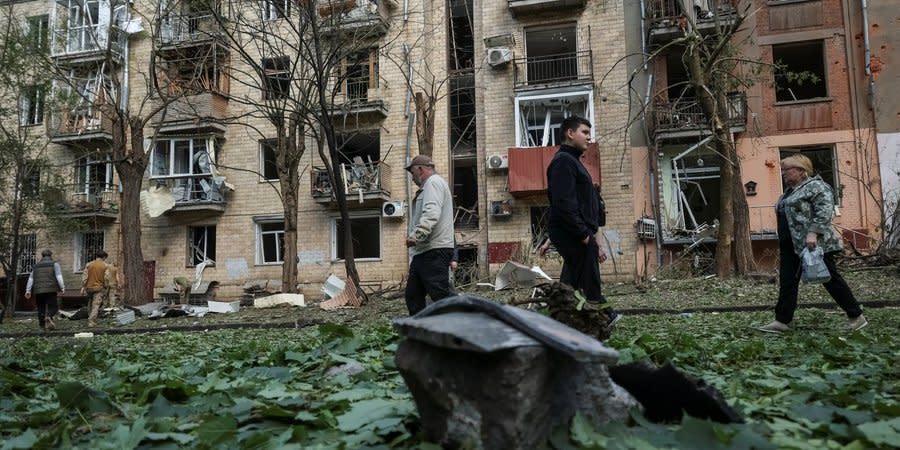 Aftermath of a Russian attack on Kharkiv