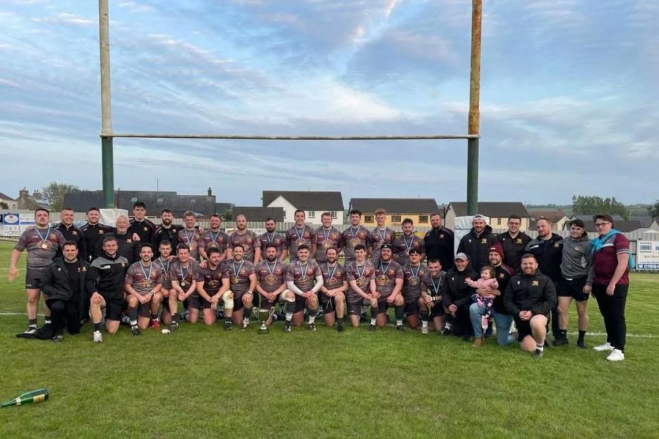 Crymych celebrate winning the Pembrokeshire Knockout Cup <i>(Image: Crymych RFC)</i>