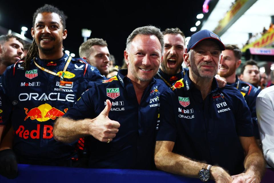 Red Bull designer Adrian Newey (far-right) has created his quickest car yet (Getty Images)