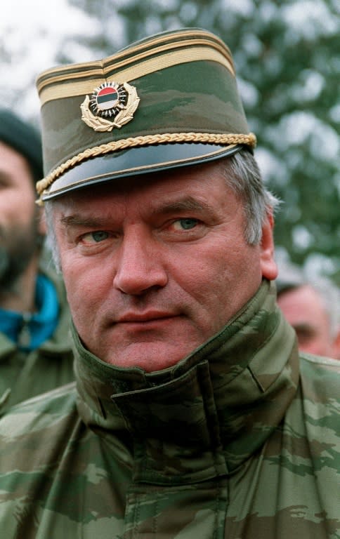 A 1994 photo taken in Sarajevo shows Ratko Mladic, then a Bosnian Serb General but now facing a war crimes verdict at a UN court in The Hague for some of Europe's worst post WWII atrocities