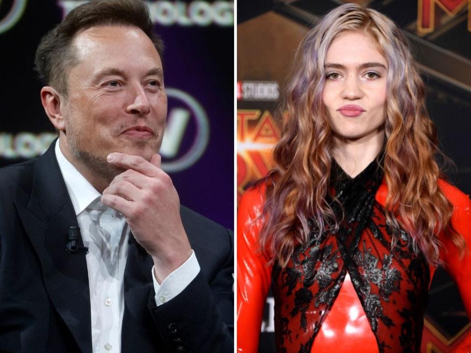 Elon Musk und seine Lebensgefährtin Grimes haben eine Vorliebe für sonderbare Kindernamen. - Copyright: Chesnot via Getty Images; Frazer Harrison via Getty Images