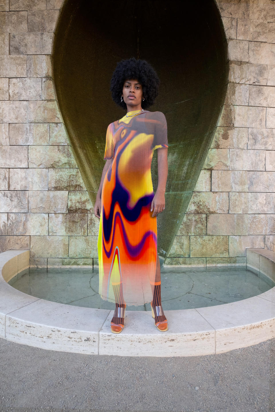 Products, like Barragan’s “Oil Dress,” is available via augmented reality in Zero10.  - Credit: Courtesy photo