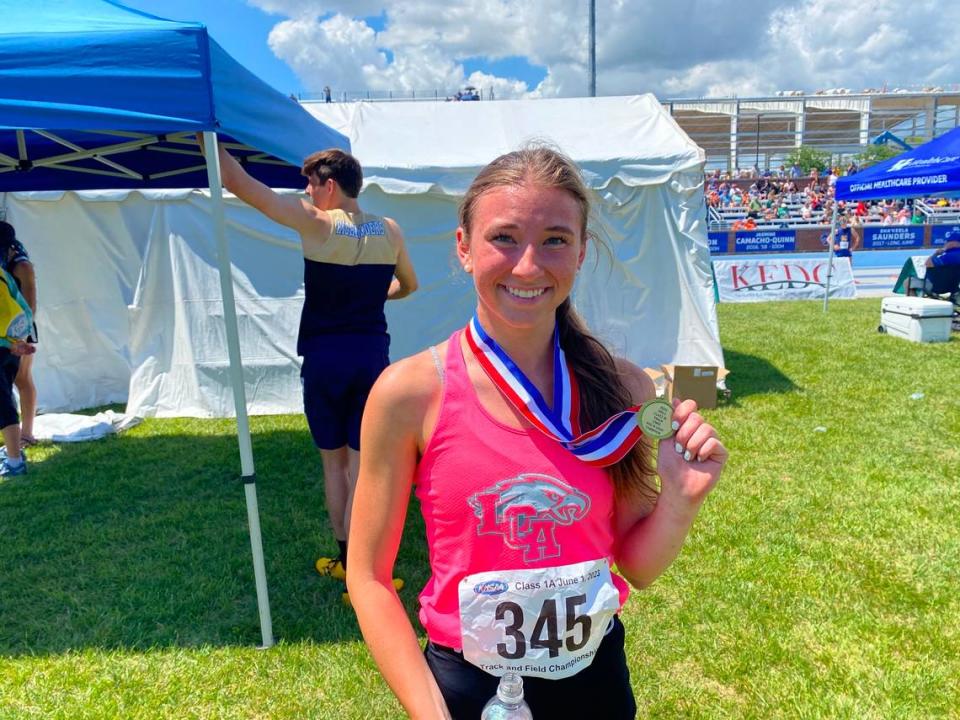 Lexington Christian Academy senior Liliane Hutchinson won the Class A 400 meters and was part of the Eagles’ victorious 4-by-800 relay team on Thursday.