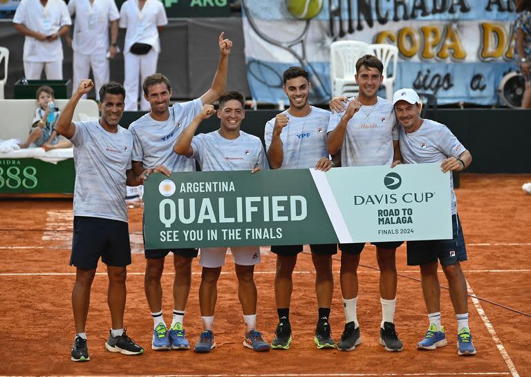 El equipo argentino que en febrero pasado venció a Kazajistán en Rosario y se clasificó para la fase de grupos de las Finales de la Davis