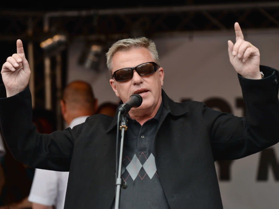 Madness frontman Suggs speaks at an anti-austerity protest in 2017: Chris J Ratcliffe/Getty Images