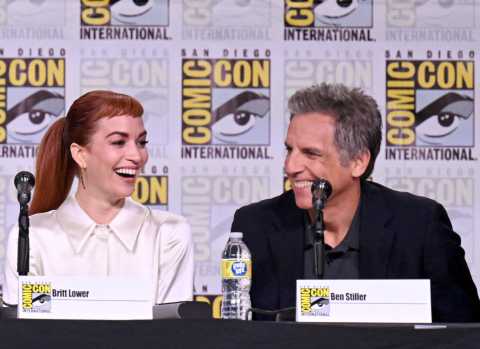 Britt Lower and Ben Stiller on the “Severance” panel Thursday at Comic-Con - Credit: Michael Buckner/GI