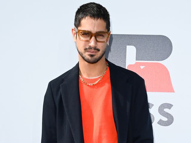 <p>Daniele Venturelli/WireImage</p> Avan Jogia at the Boss fashion show during Milan Fashion Week on September 23, 2021.