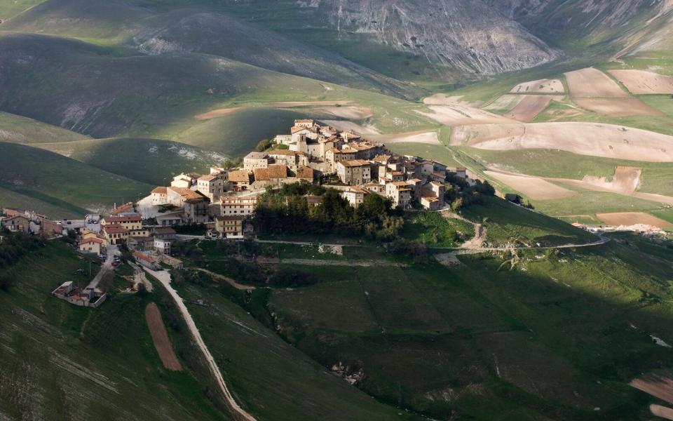 small european town Norcia, Italy