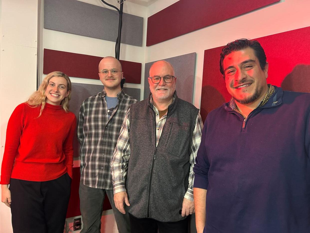From left to right, Kristen Murray, Adrian Medina, Heidi Kolodinski, Liam Duggan are all part of a new incubator program meant to support co-ops in Newfoundland. (Amanda Gear/CBC - image credit)