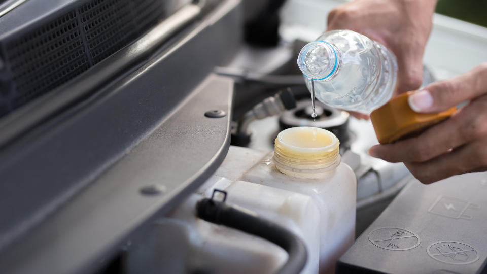 putting water in radiator for overheating