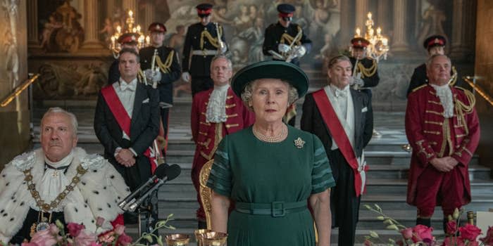 Imelda Staunton as Queen Elizabeth II in The Crown.