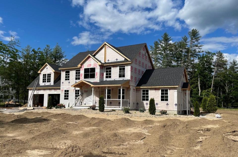 A home under construction in Warner.