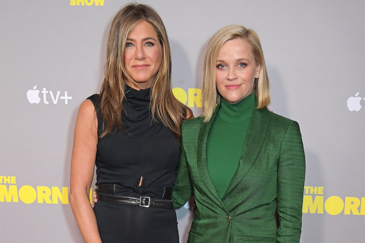 Jennifer Aniston and Reese Witherspoon attend a special screening of Apple's "The Morning Show"