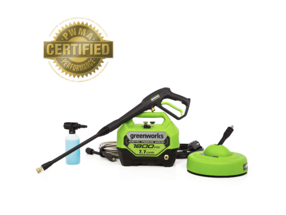 8 Greenworks 1500-PSI 1.2-GPM Cold Water Electric Pressure Washer