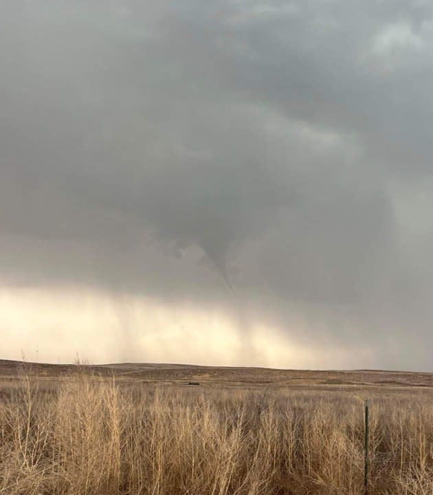 A photo of a tornado taken by Rudy Delatorre in Garden City just before 4 p.m. on Sunday, March 24.