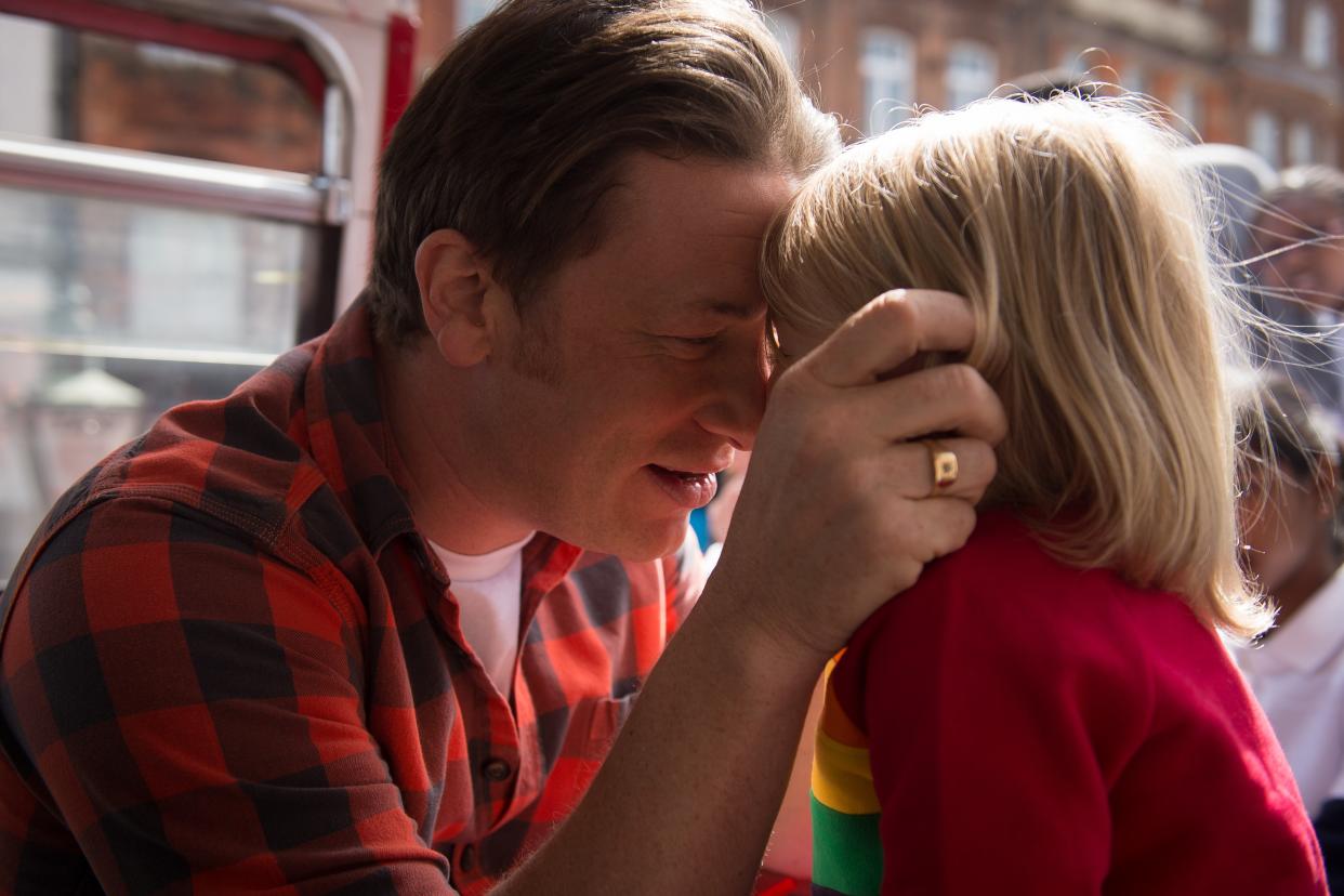 Jamie Oliver and Buddy have a close connection. (pictured in 2015, Getty)