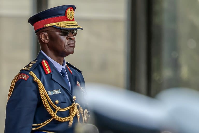 President Ruto described Defence Forces chief Francis Omondi Ogolla as a 'distinguished four-star general' (LUIS TATO)