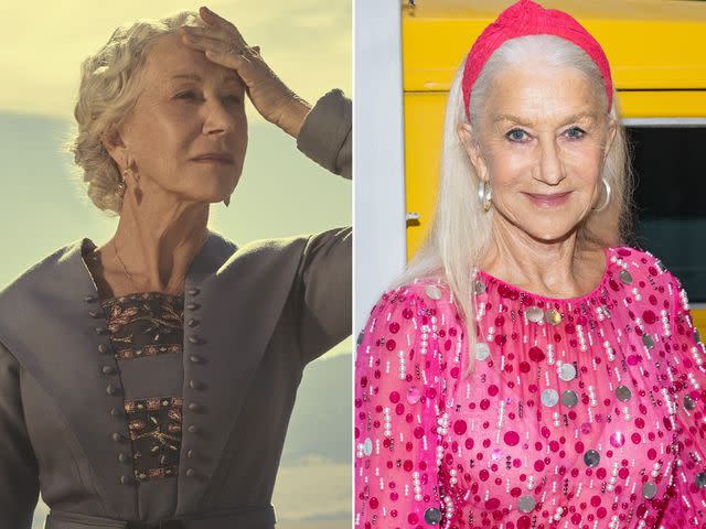 <p>James Minchin III/Paramount+ ; Daniele Venturelli/Getty</p> Helen Mirren as Cara Dutton in the Paramount+ series '1923' ; Helen Mirren attends the Ora! Film Festival on June 03, 2023 in Monopoli, Italy.