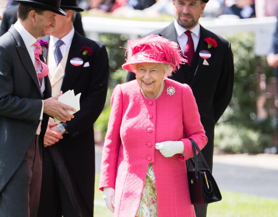 Queen Elizabeth Chose a Hot Pink Coat and Floral Dress for Day Four of Royal Ascot