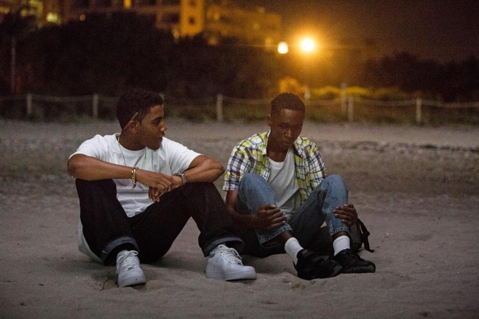 Moonlight: Barry Jenkins’ Oscar-winner is one of the most tender depictions of yearning in modern cinema. Its protagonist Chiron (played by Ashton Sanders here, at other points by Alex R. Hibbert and Trevante Rhodes) experiences his first sexual encounter with fellow student Kevin (Jharrel Jerome) on a quiet, isolated beach. Their fumbling may pay testament to the awkwardness of a teenager’s first experiences, but Jenkins’ approach also gives the moment a profound grace, and an acknowledgement of how it will come to shape Chiron’s own view of himself. “It’s the first time I filmed a sex scene. It’s the first time these actors had performed a sex scene,” Jenkins told Entertainment Weekly of the scene. “It’s not gratuitous. It’s very delicate in keeping with most of the film, but it kept me up at night. I really wanted to get the feelings of that first sort of sexual expression, and I wanted to get it right… but then, when we got to shoot it, it rolled off like butter.” (A24)