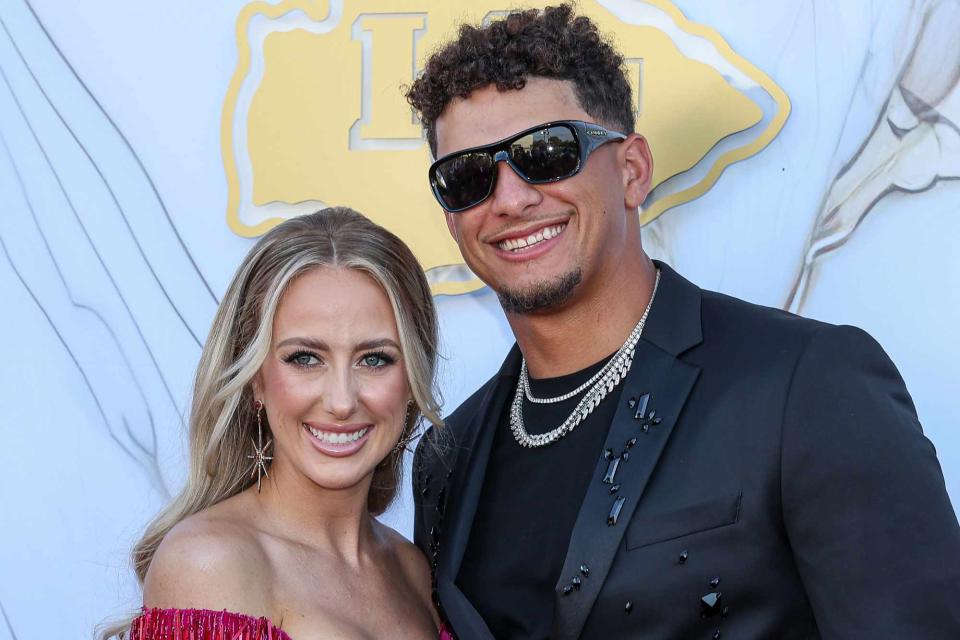 <p>David Smith/CSM/Shutterstock</p> Brittany and Patrick Mahomes at the Kansas City Chiefs Super Bowl Ring ceremony