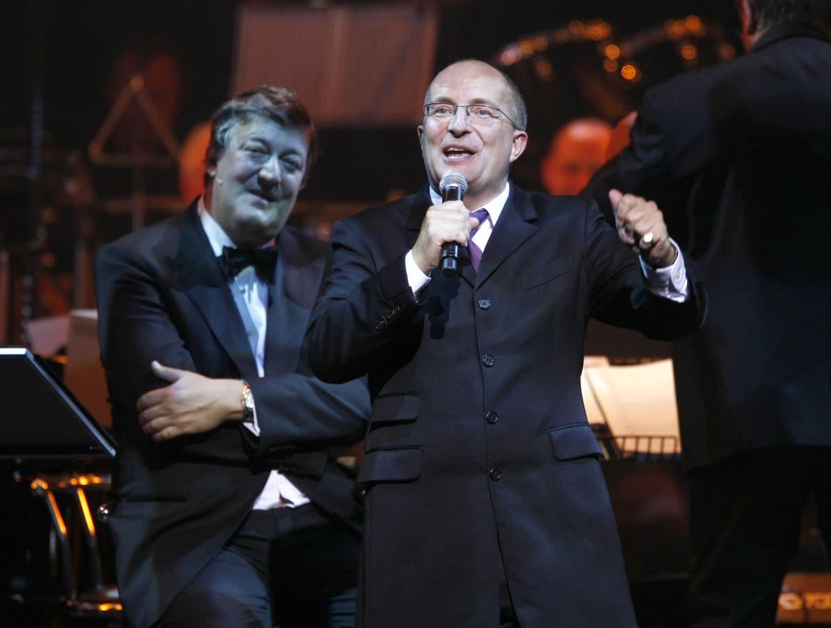 Kit Hesketh-Harvey with Stephen Fry at the London Palladium in 2008  (Shutterstock)