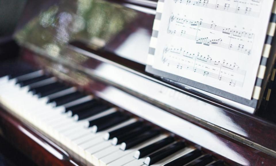 Piano with sheet music