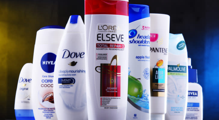 A photo of a number of Procter & Gamble (PG) products.